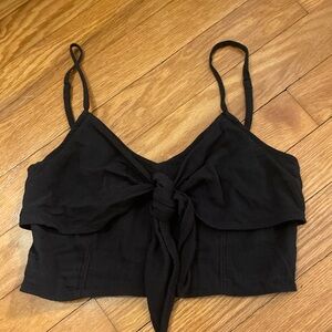 Black Aerie Tank Top With Tie In Front - Size XS